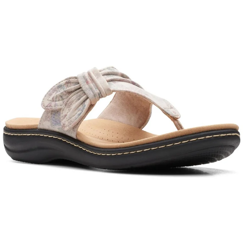 Clarks Womens Laurieann Faux Leather Flip-Flops Thong Sandals