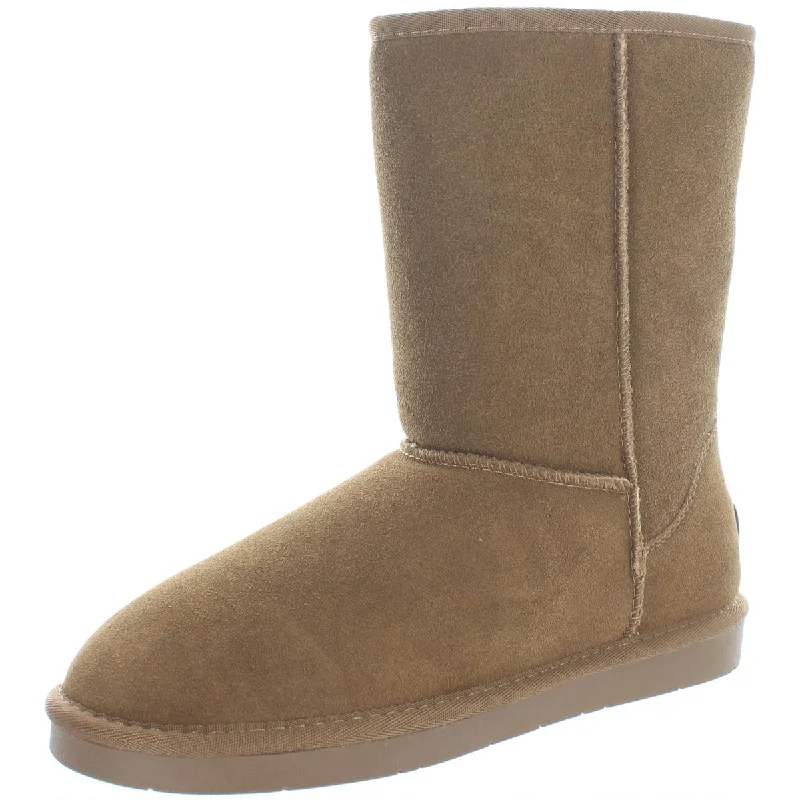 Aomais Womens Suede Wool Mid-Calf Boots