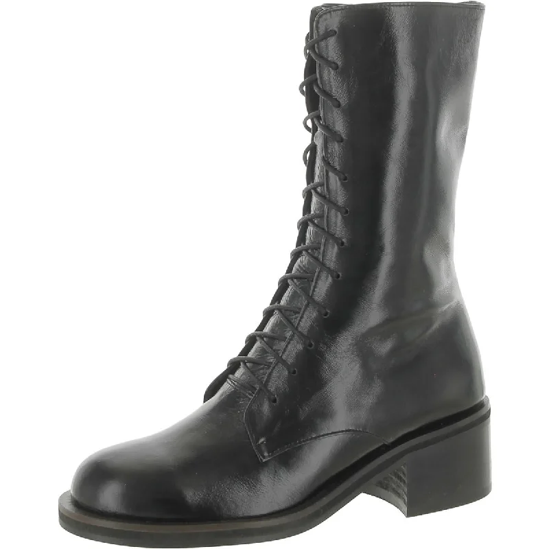 Reike Nen Womens RN4SHO46 Faux Leather Combat Mid-Calf Boots