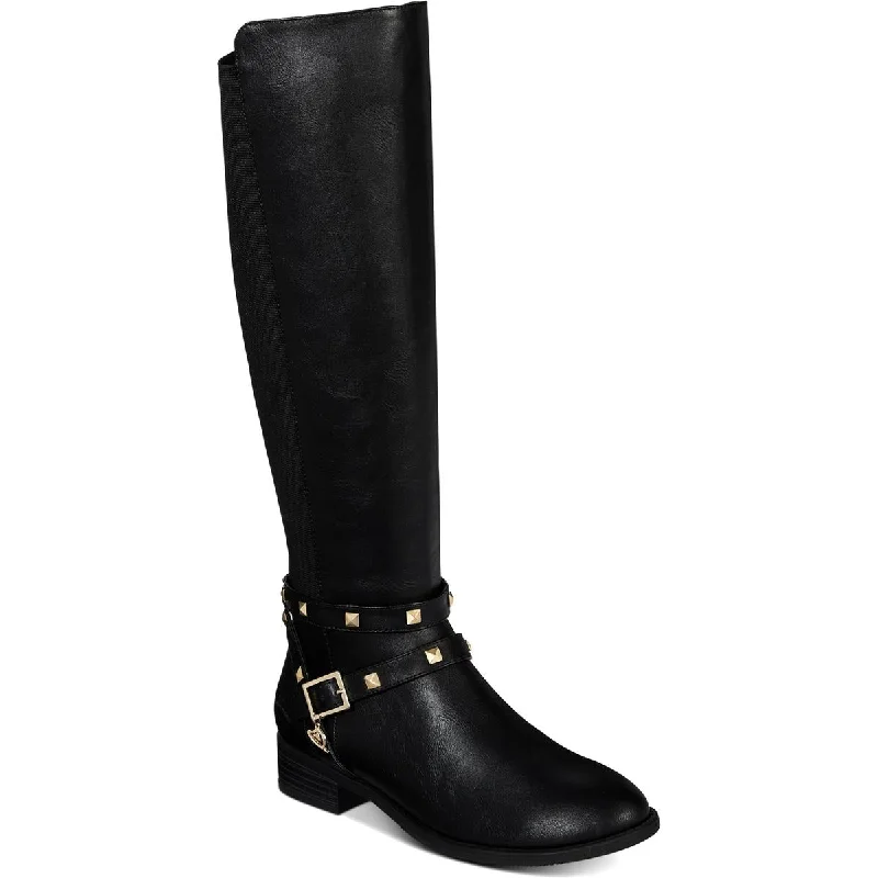 Thalia Sodi Womens Vallie Faux Leather Tall Riding Boots