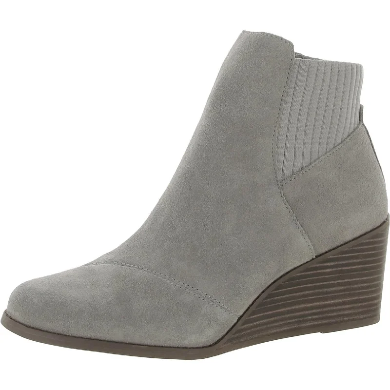 Toms Womens Sadie Suede Stacked Heel Wedge Boots