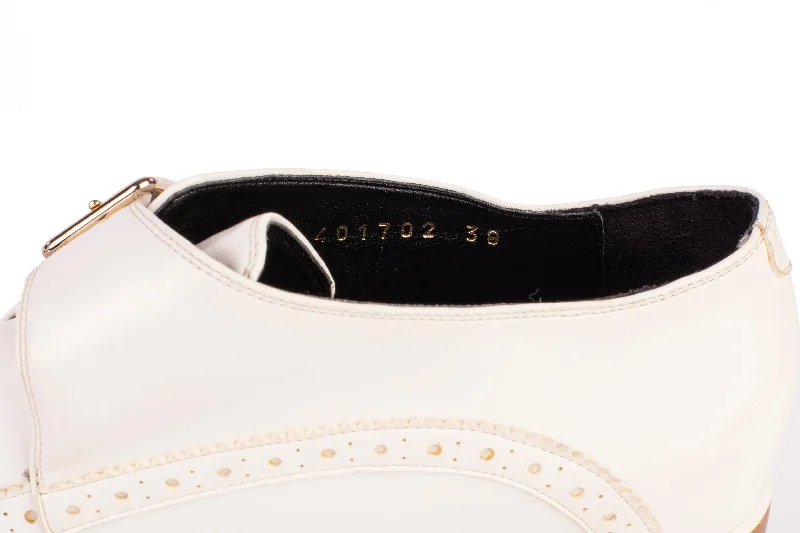 Stella McCartney White Elyse Wedge Platform Brogues