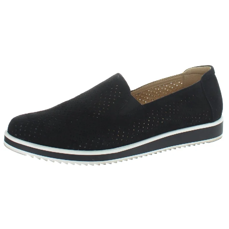 Naturalizer Womens Bonnie Suede Perforated Slip-On Sneakers