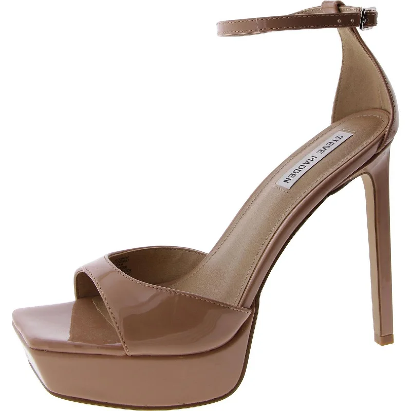 Scorch Womens Patent Ankle Strap Platform Heels