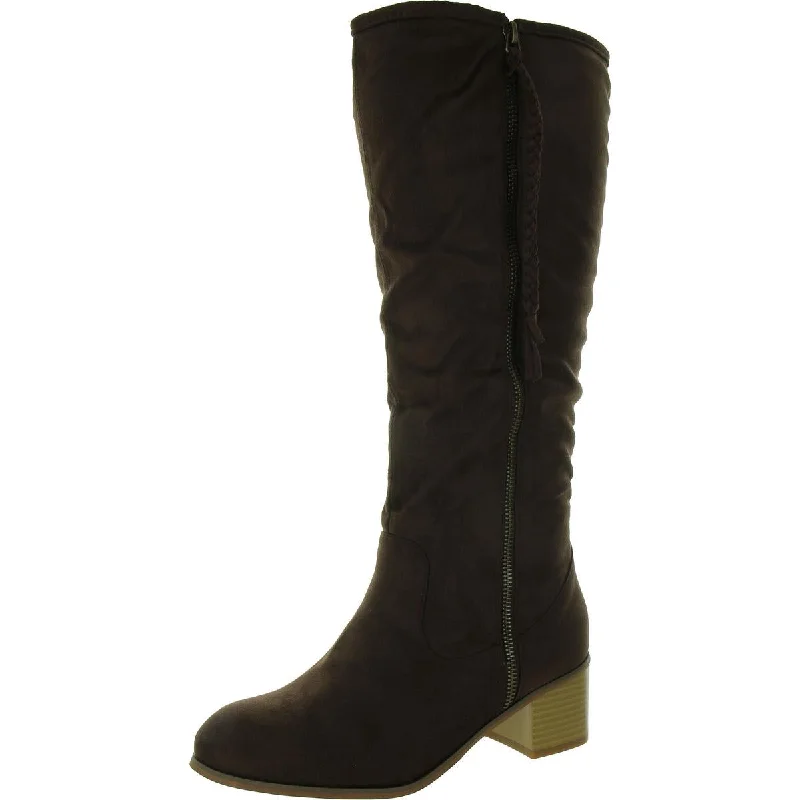 Journee Collection Womens Faux Suede Zipper Knee-High Boots