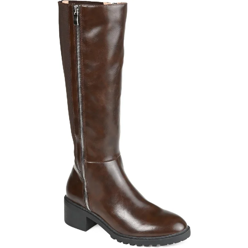 Journee Collection Womens Faux Leather Knee-High Boots