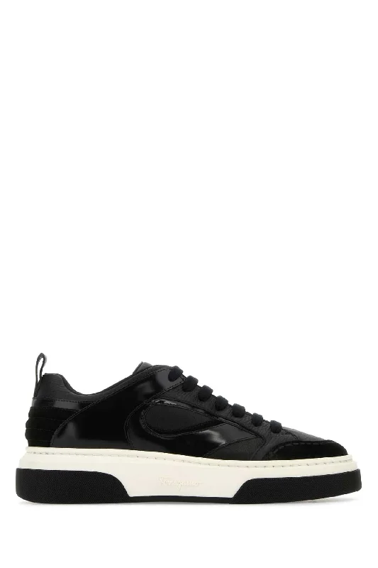 Ferragamo Leather Cassina Mix Sneaker