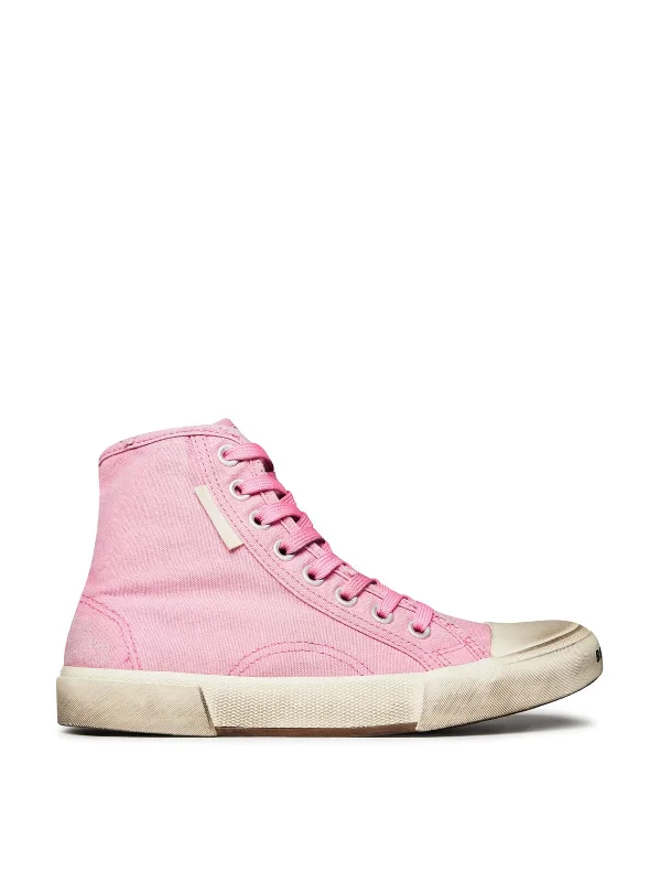 BALENCIAGA Destroyed Fabric Hi-Top Sneakers for Women - FW24