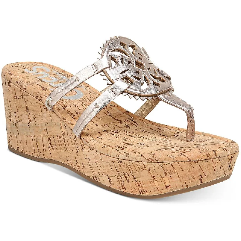 Circus by Sam Edelman Womens Rocky Lined Cork Slip On Wedge Sandals