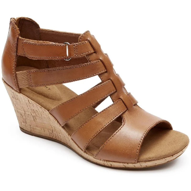 Rockport Womens Briah Gladiator Cork Open-Toe Wedge Heels