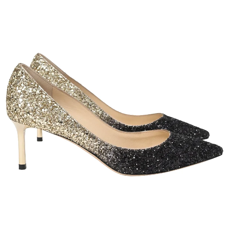 Jimmy Choo Romy 60 Pumps in Gold Glitter