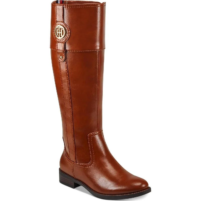 Tommy Hilfiger Womens Imina Faux Leather Knee-High Riding Boots