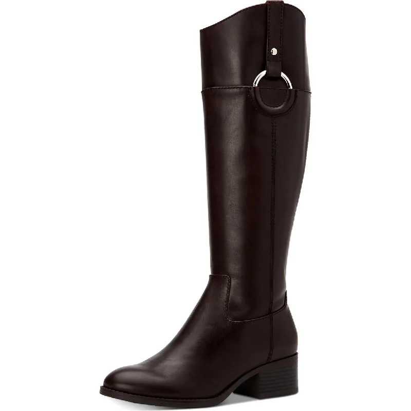 Alfani Womens Bexleyy Leather Knee-High Riding Boots