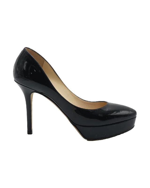 Jimmy Choo Platform Pumps in Black Patent Leather