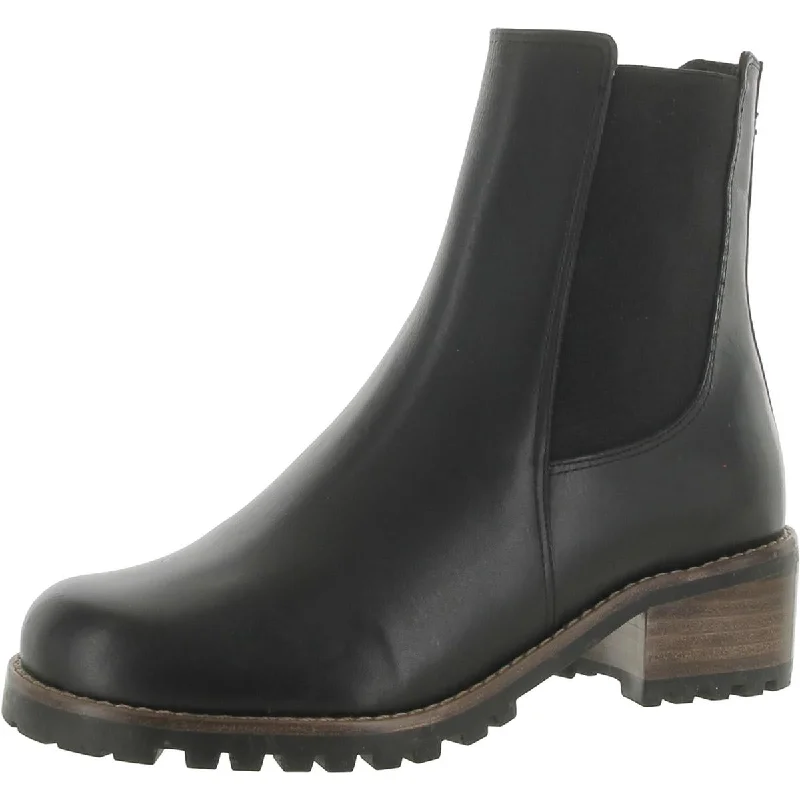 David Tate Womens Santorini Leather Lugged Sole Chelsea Boots