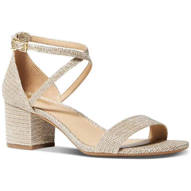 MICHAEL Michael Kors Womens Serena Flex Sandal Strappy Glitter Ankle Strap