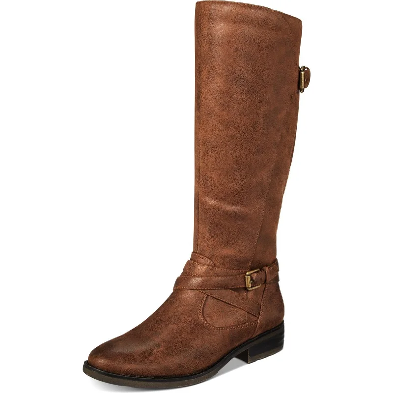 Baretraps Womens Alysha Faux Leather Tall Riding Boots