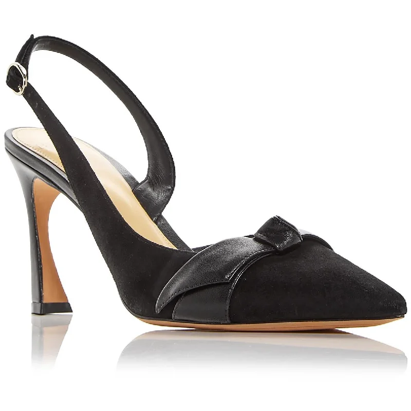 Alexandre Birman Womens ASYMETRIC  Suede Bow Pumps