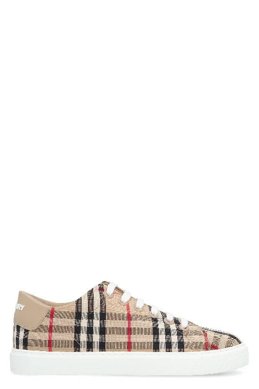 BURBERRY Checkered Design Motif Women's Sneakers