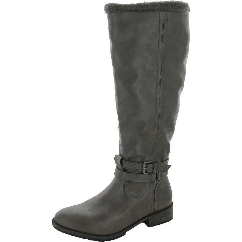 Naturalizer Womens Garrison Cozy Wide Calf Side Zip Knee-High Boots