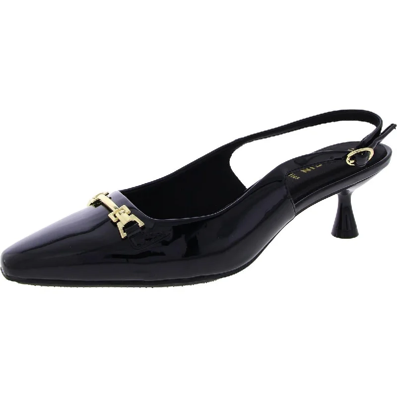 Anne Klein Womens Tilan Patent Slingback Block Heels