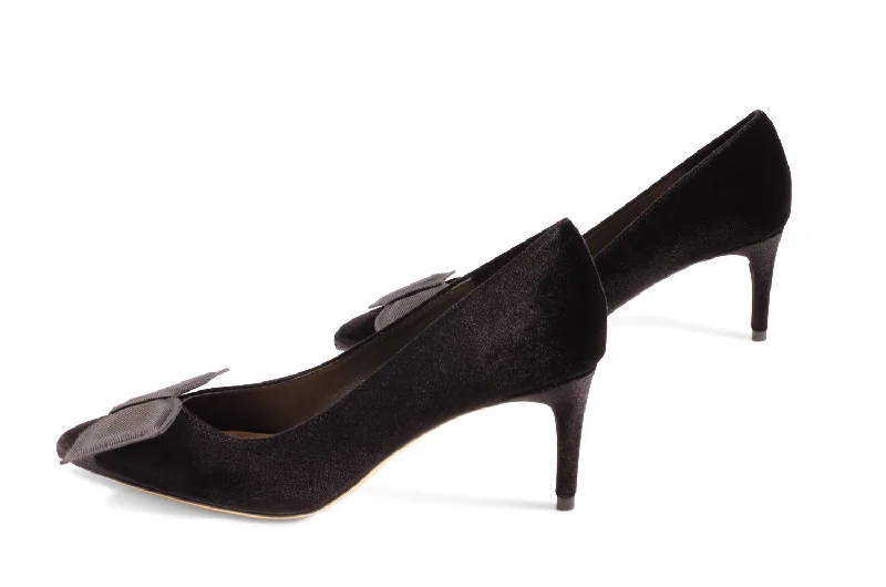 Elis Heeled Pump In Black Velvet