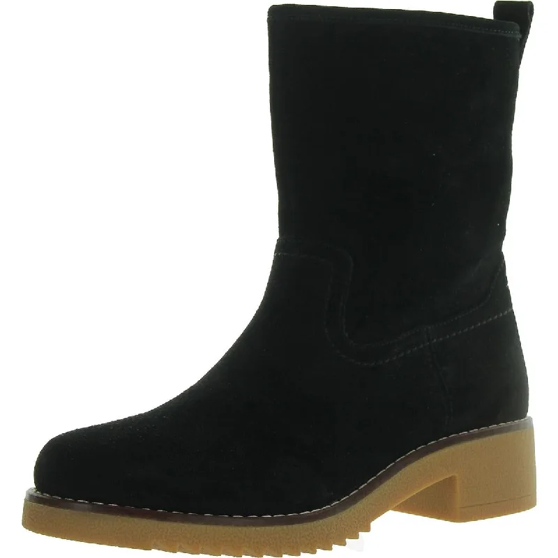 Clarks Womens Eden Mid Hi Suede Round Toe Mid-Calf Boots