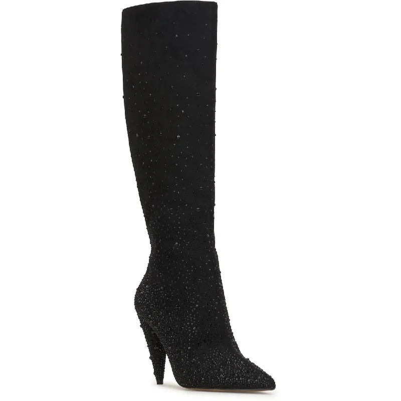 Jessica Simpson Womens Maryeli Faux Suede Embellished Knee-High Boots