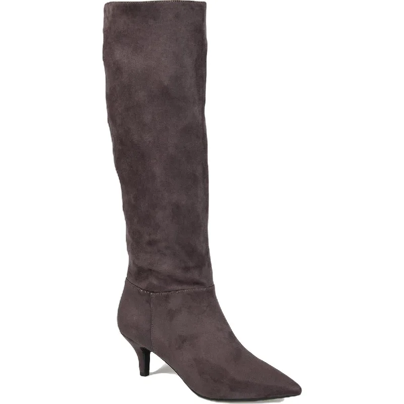 Journee Collection Womens VELLIA Faux Suede Pull-On Knee-High Boots