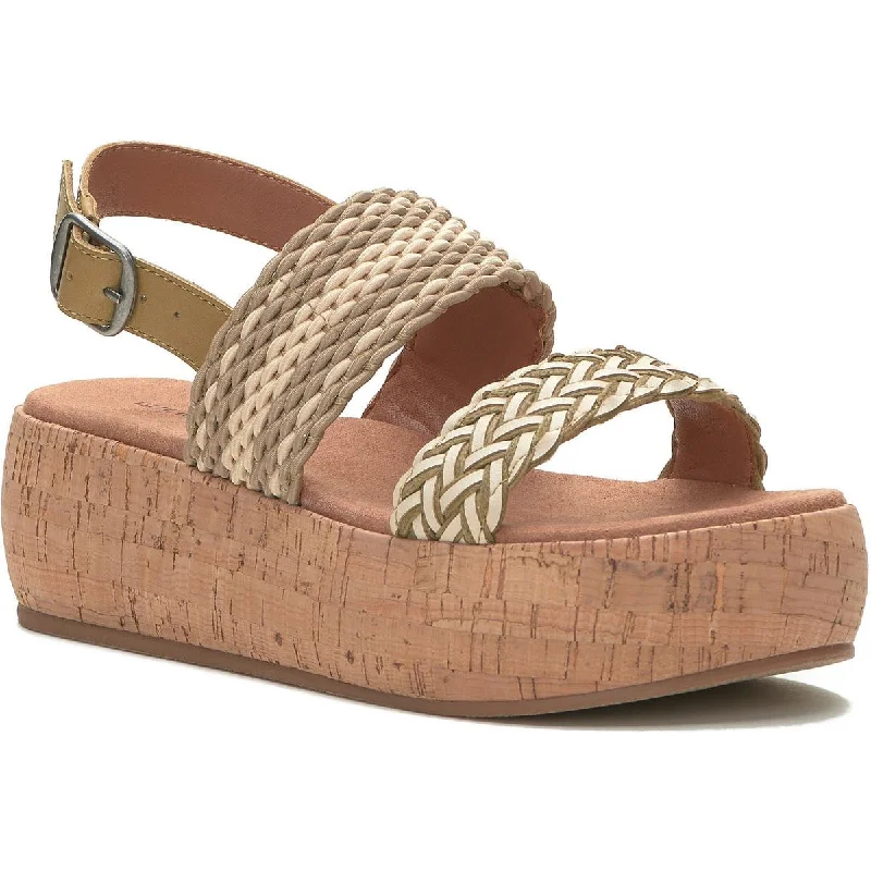 Lucky Brand Womens Jadiel Braided Ankle Strap Flatform Sandals