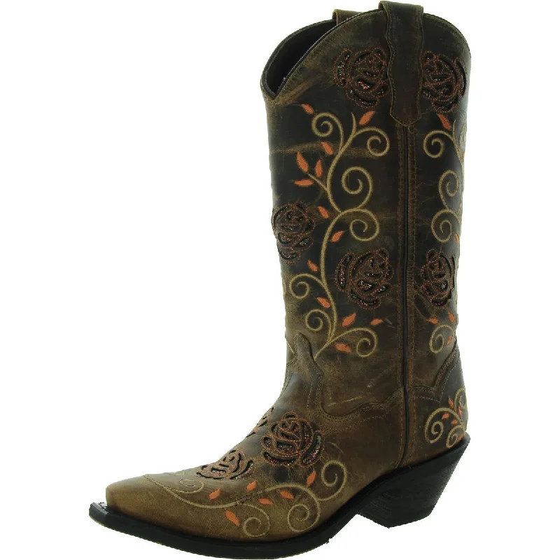 Laredo Womens Leather Pull on Cowboy, Western Boots