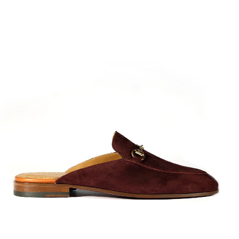 Valentino 19700 Men's Shoes Amarone Suede Leather Slipper Mules (VAL1004)