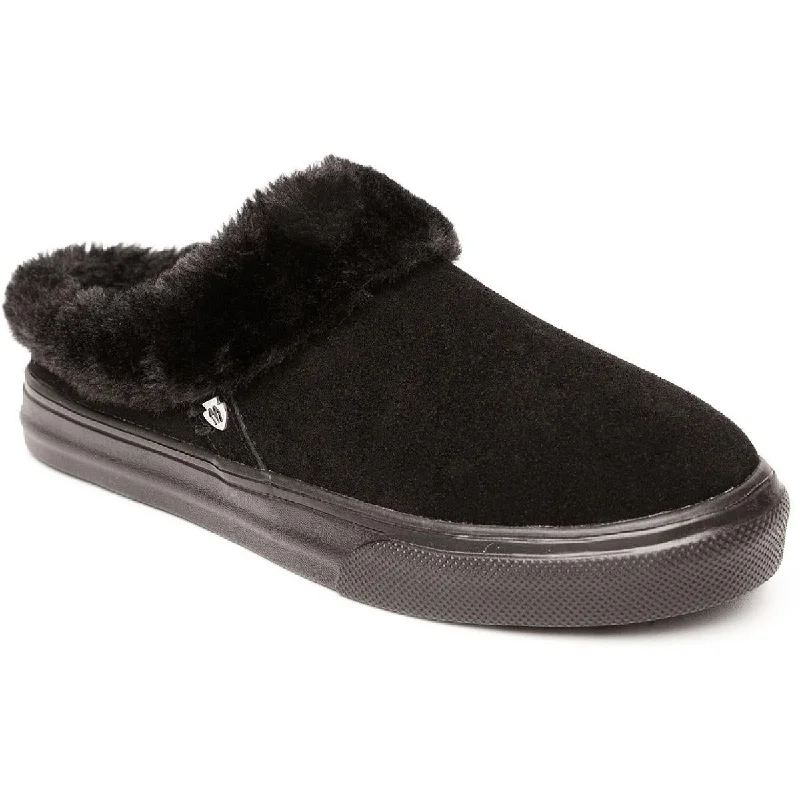 Minnetonka Womens Windy Suede Faux Fur Lined Slip-On Sneakers