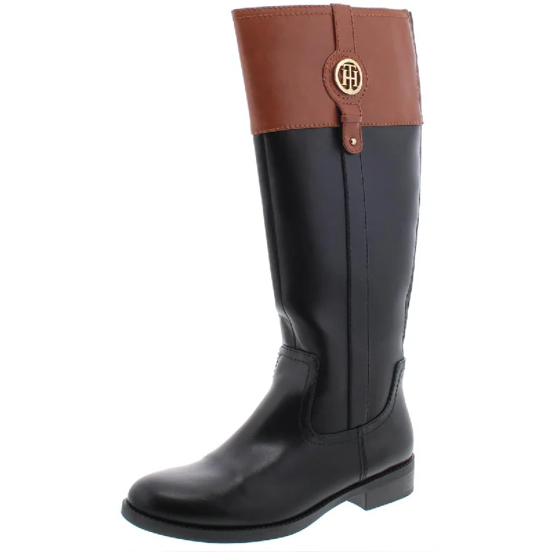 Tommy Hilfiger Womens Imina 3 Faux Leather Knee-High Riding Boots