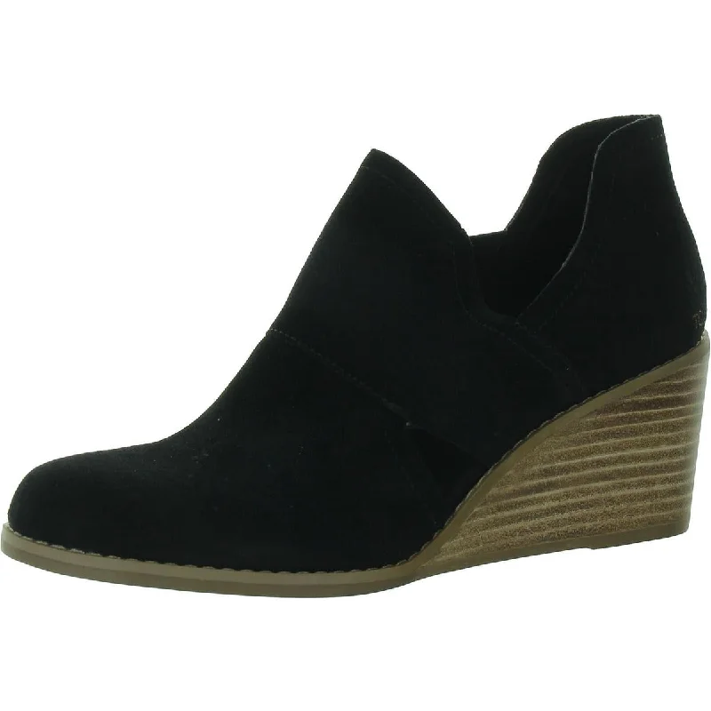 Kallie Womens Suede Cut-Out Wedge Heels