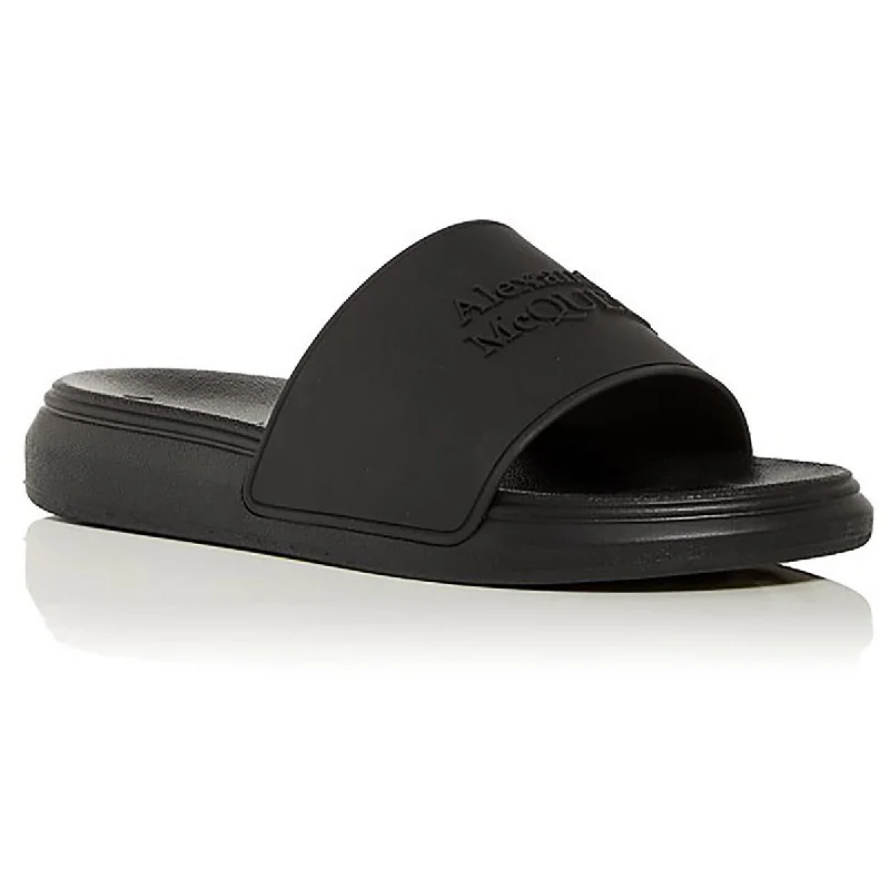 Alexander McQueen Womens Slide On Flat Slide Sandals