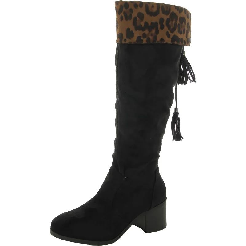 Trary Womens Zipper Knee-High Boots