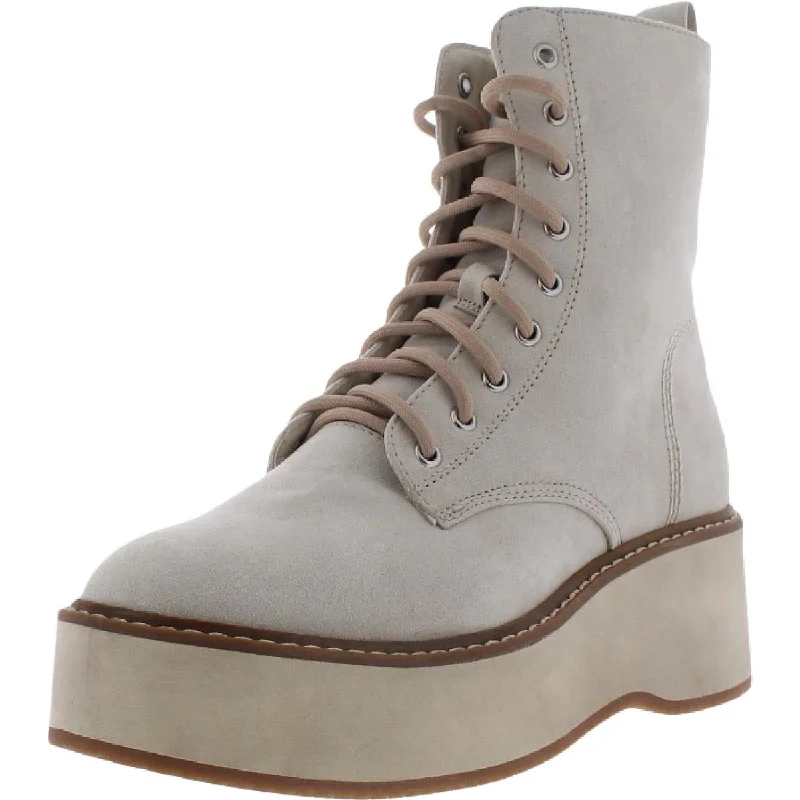 Cool Planet by Steve Madden Womens Stormyy Faux Suede Lace-Up Wedge Boots