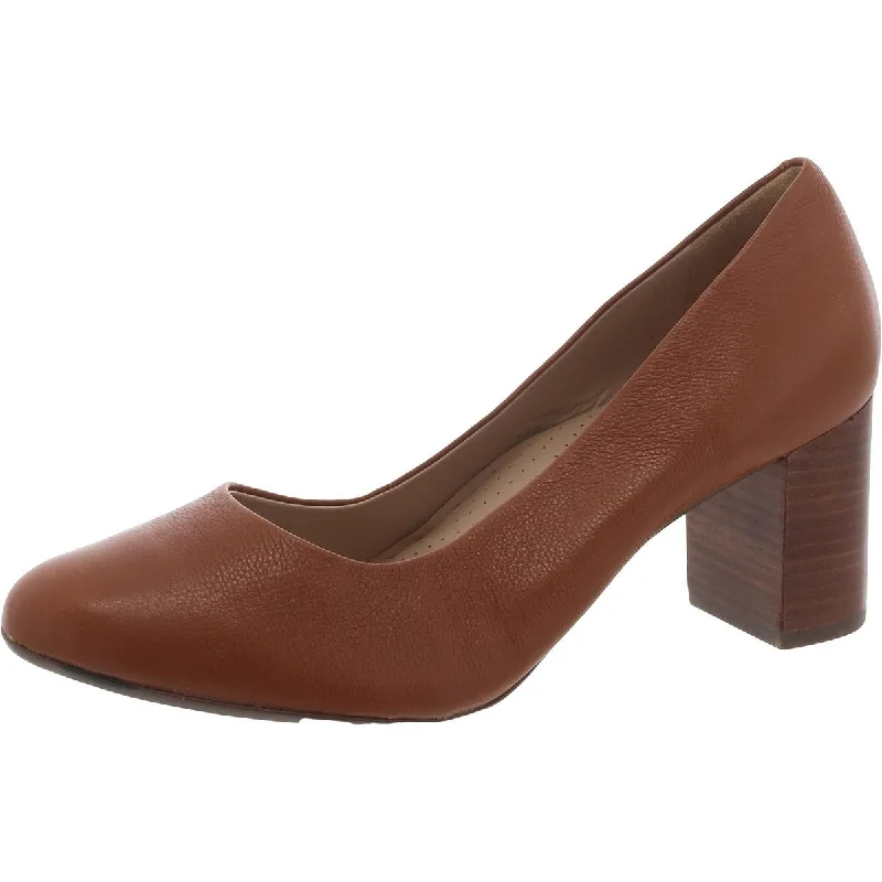 Midtown Pump Womens Leather Round Toe Pumps