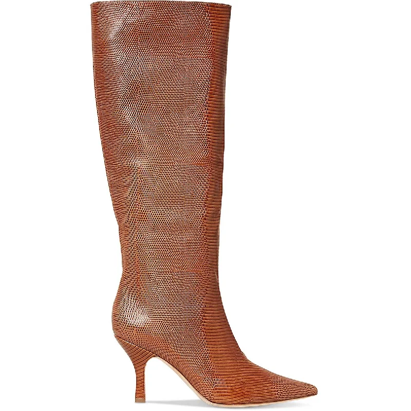 Loeffler Randall Womens Whitney Leather Textured Knee-High Boots