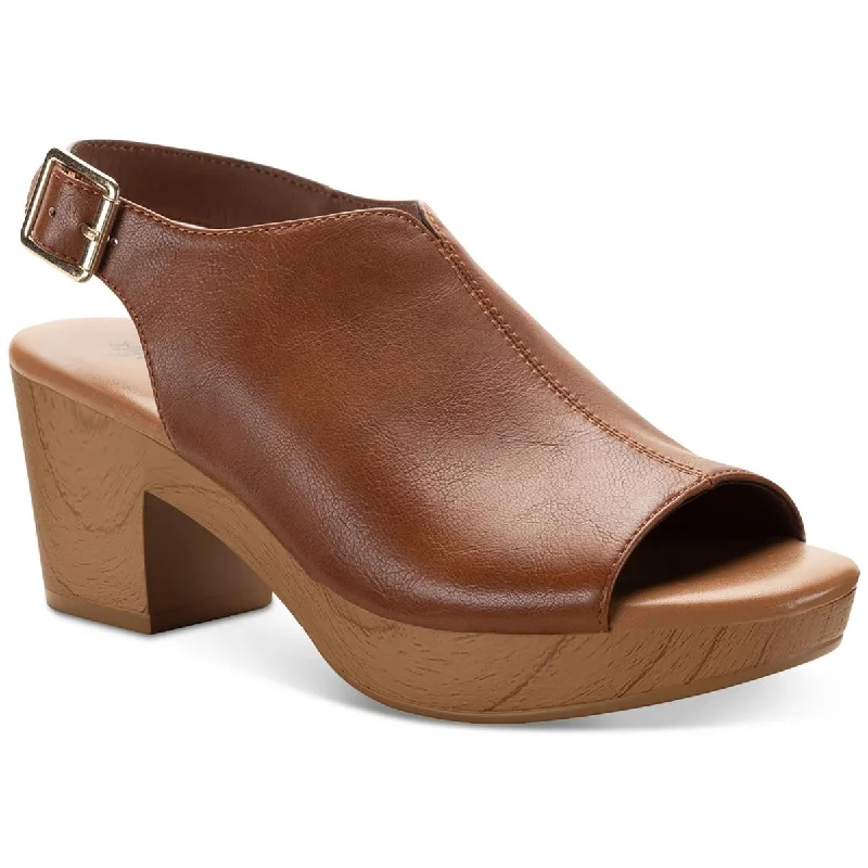 Style & Co. Womens Amaraa Faux Leather Buckle Clogs