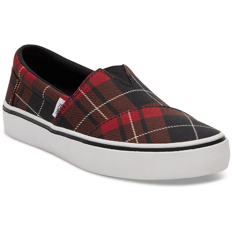 Toms Womens Alpargata Canvas Plaid Slip-On Sneakers