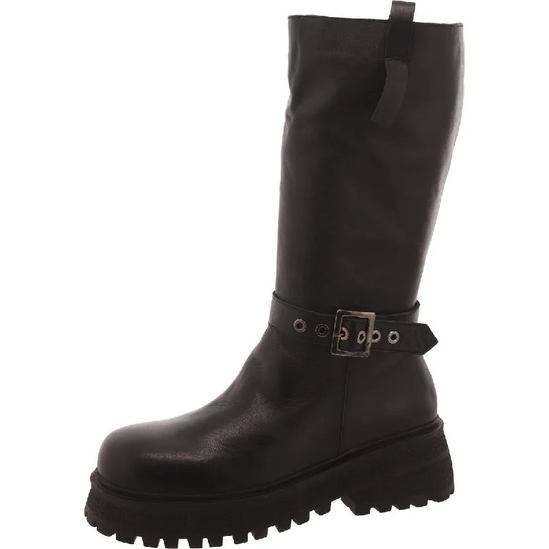 Steve Madden Womens Willow Leather Solid Knee-High Boots