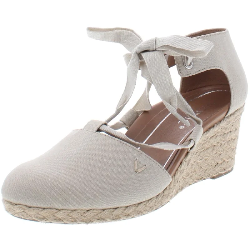 Kaitlyn Womens Canvas Platform Wedge Heels