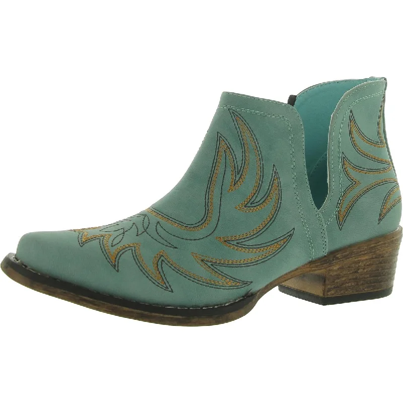 Roper Womens Faux Leather Embroidered Cowboy, Western Boots