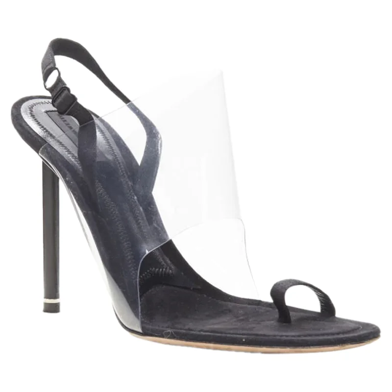 Alexander Wang clear black strappy slingback mule sandal