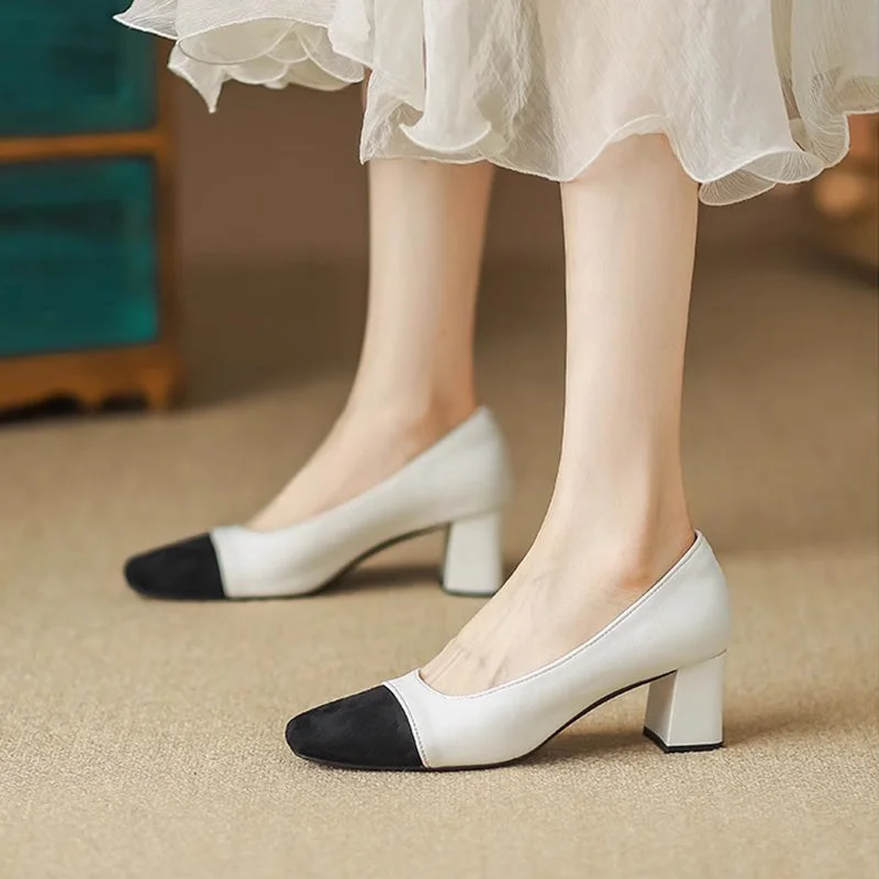 Women Fashion Minimalist Mid Heel Dress Pumps