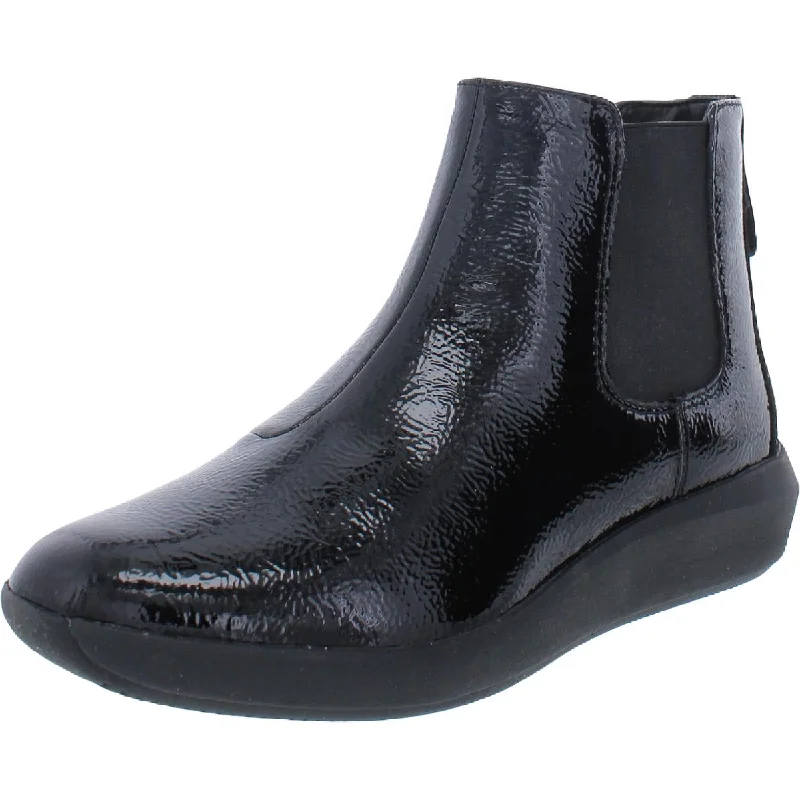 Clarks Womens Tawni Mid Patent Leather Ankle Chelsea Boots