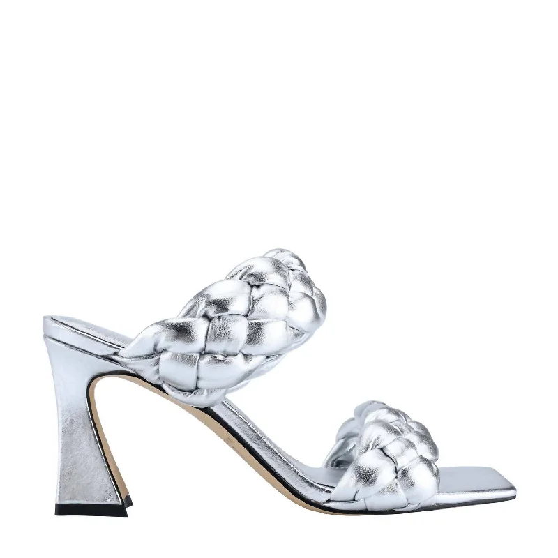 Hammy Heeled Sandal In Silver