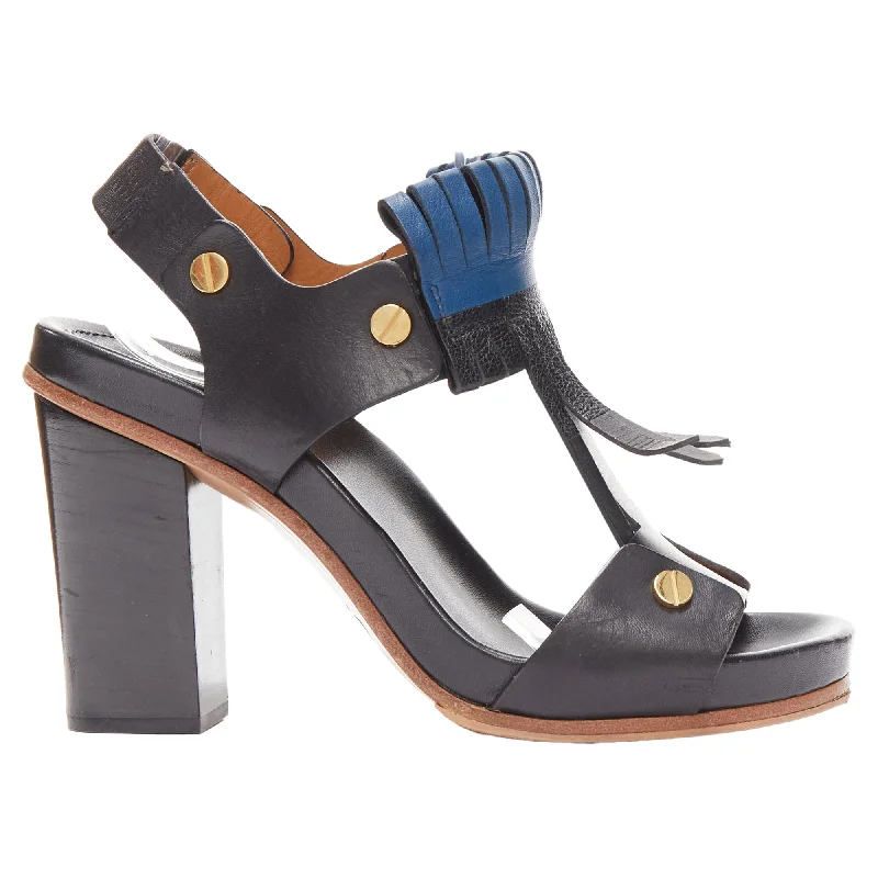 Chloe grommet block heel sandal